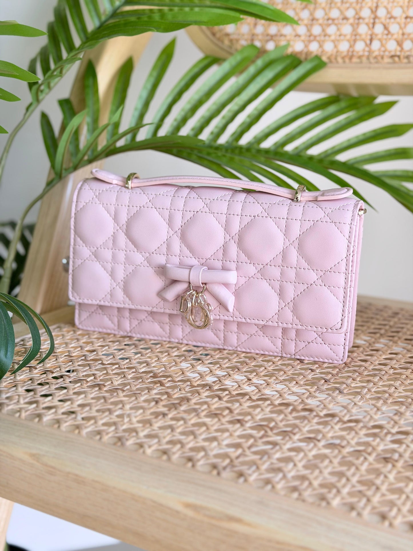 Dior My Dior Mini Bag Two-Tone Latte and Black Cannage Lambskin