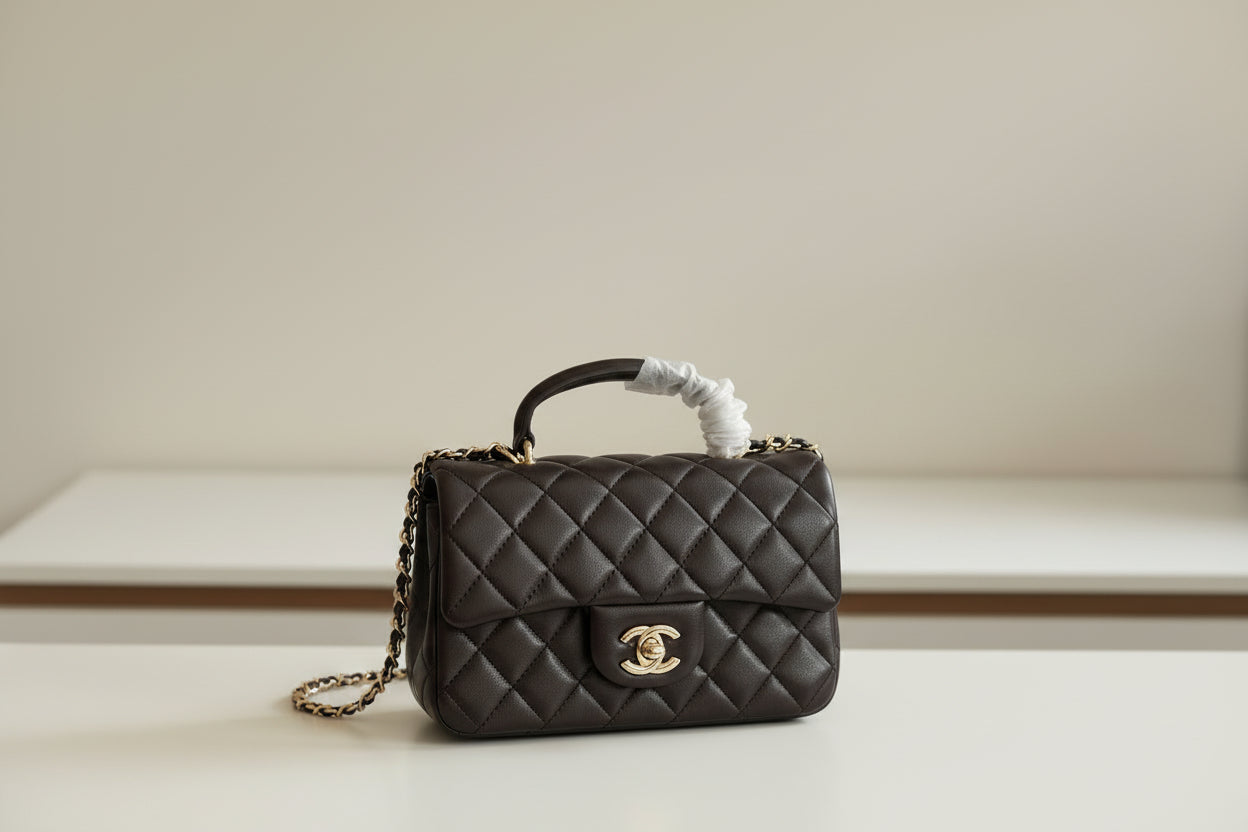 Chanel Quilted Top Handle Bag