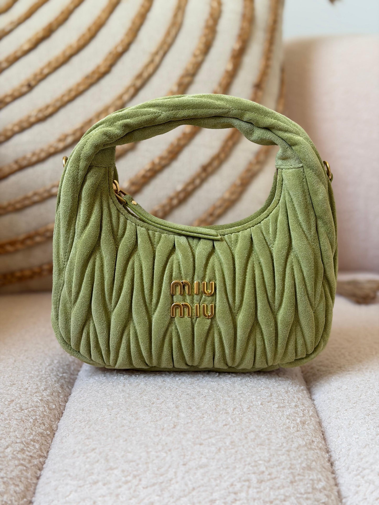 Miu Miu Wander Matelassé Nappa Leather Hobo Bag Super Master