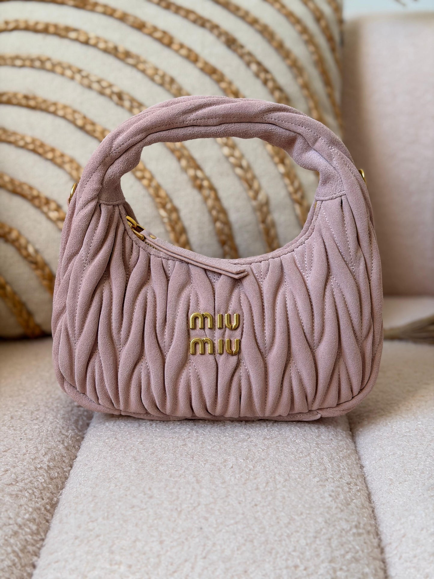 Miu Miu Wander Matelassé Nappa Leather Hobo Bag Super Master