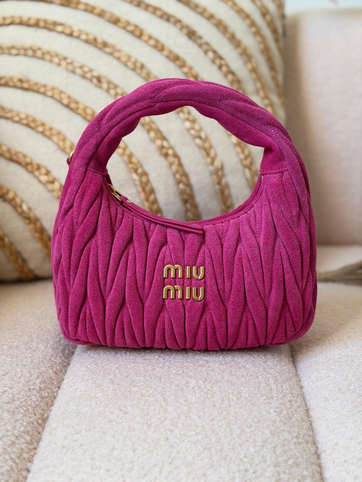 Miu Miu Wander Matelassé Nappa Leather Hobo Bag Super Master