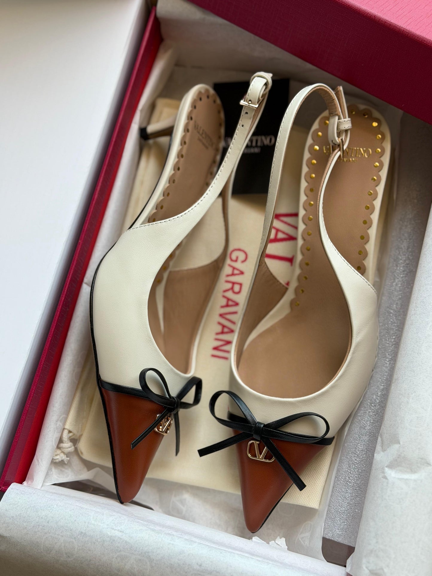Valentino Garavani Bow Slingback Kitten Heels