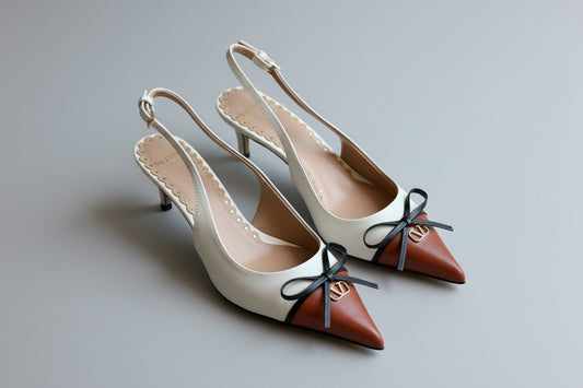 Valentino Garavani Bow Slingback Kitten Heels