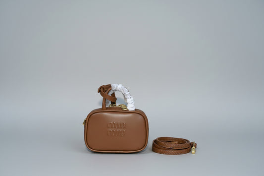 Miu Miu Leather Micro Bag in Brown | Master Brands