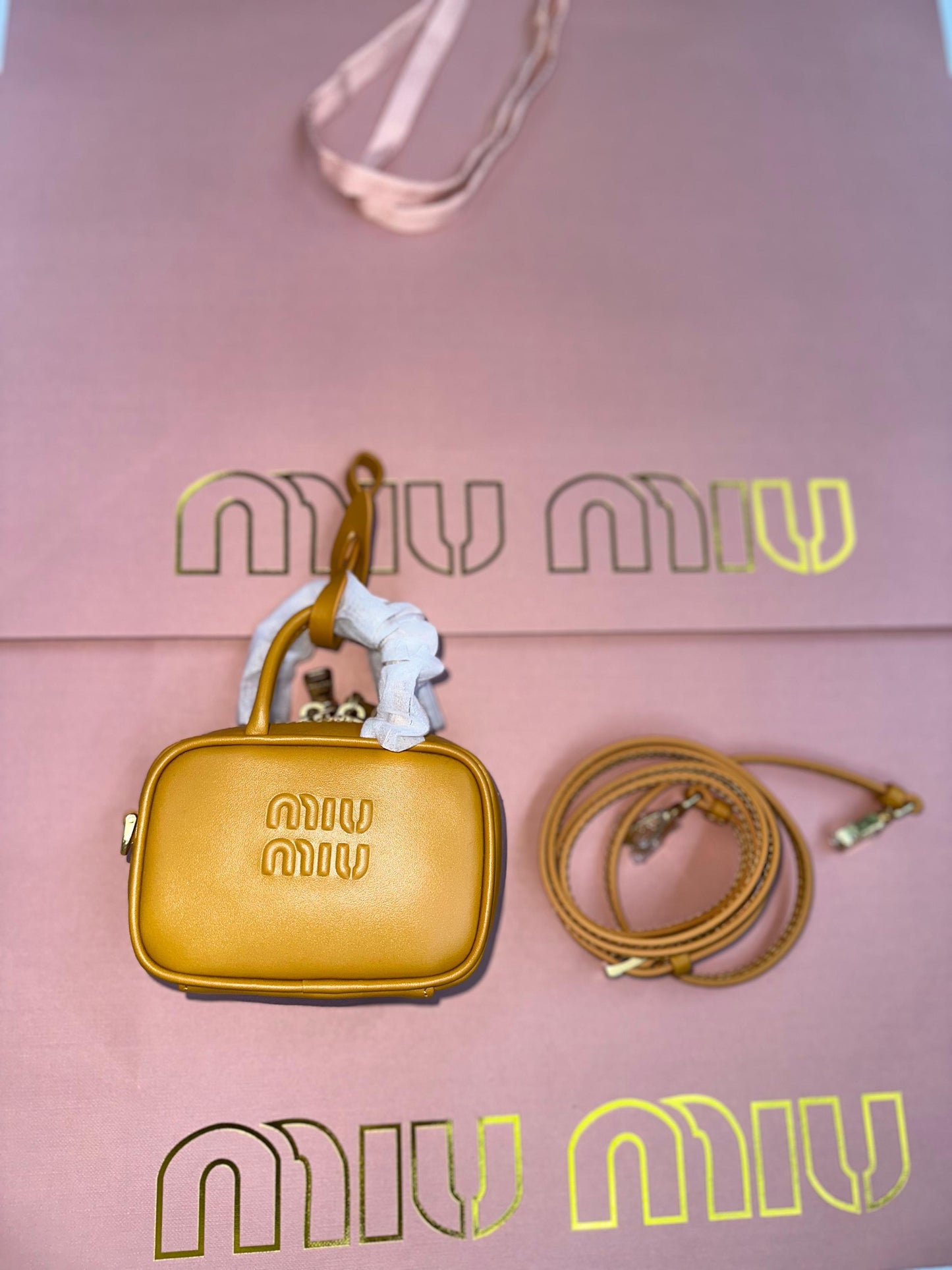 Miu Miu Leather Micro Bag in Brown | Master Brands