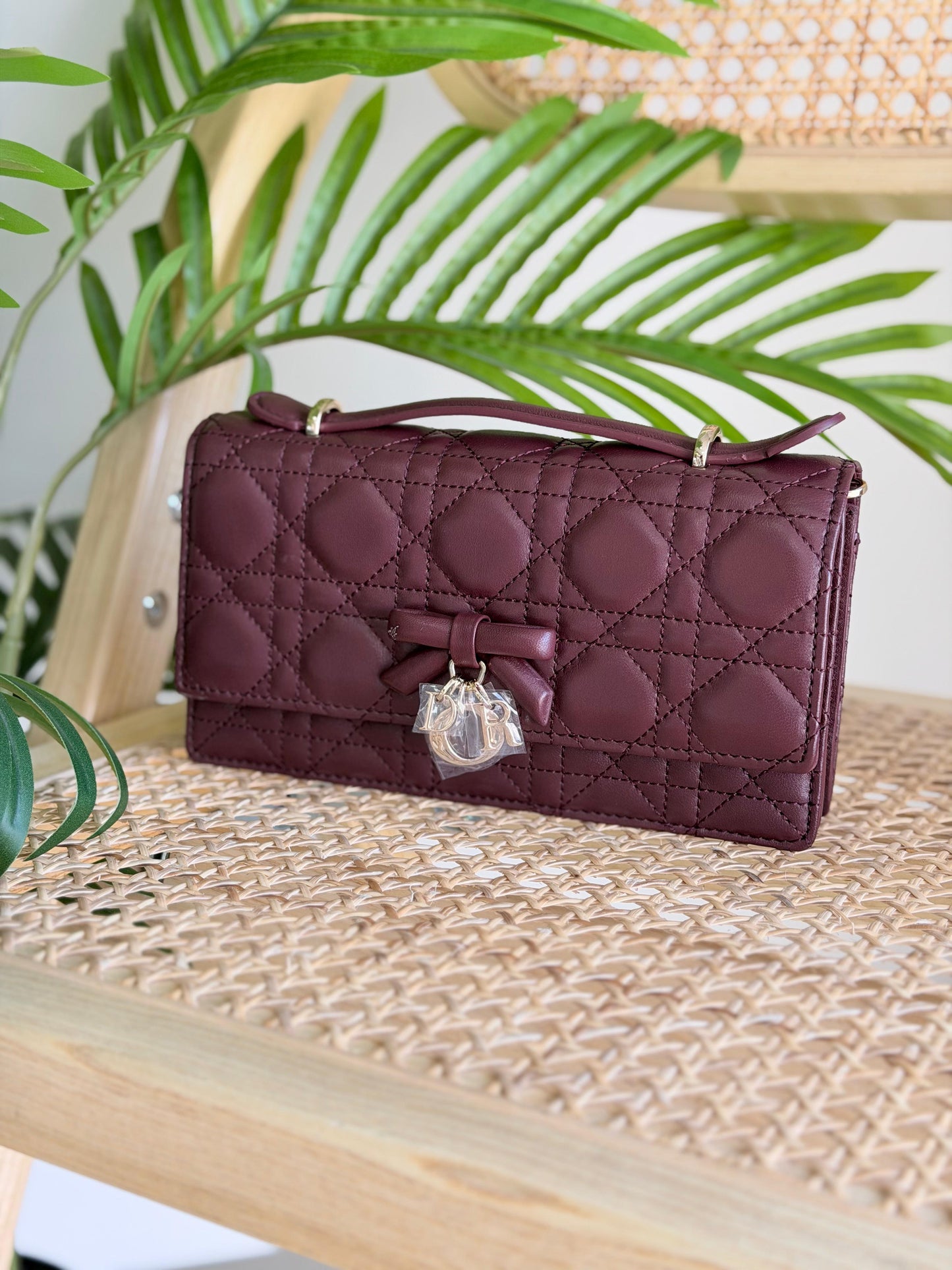 Dior My Dior Mini Bag Two-Tone Latte and Black Cannage Lambskin