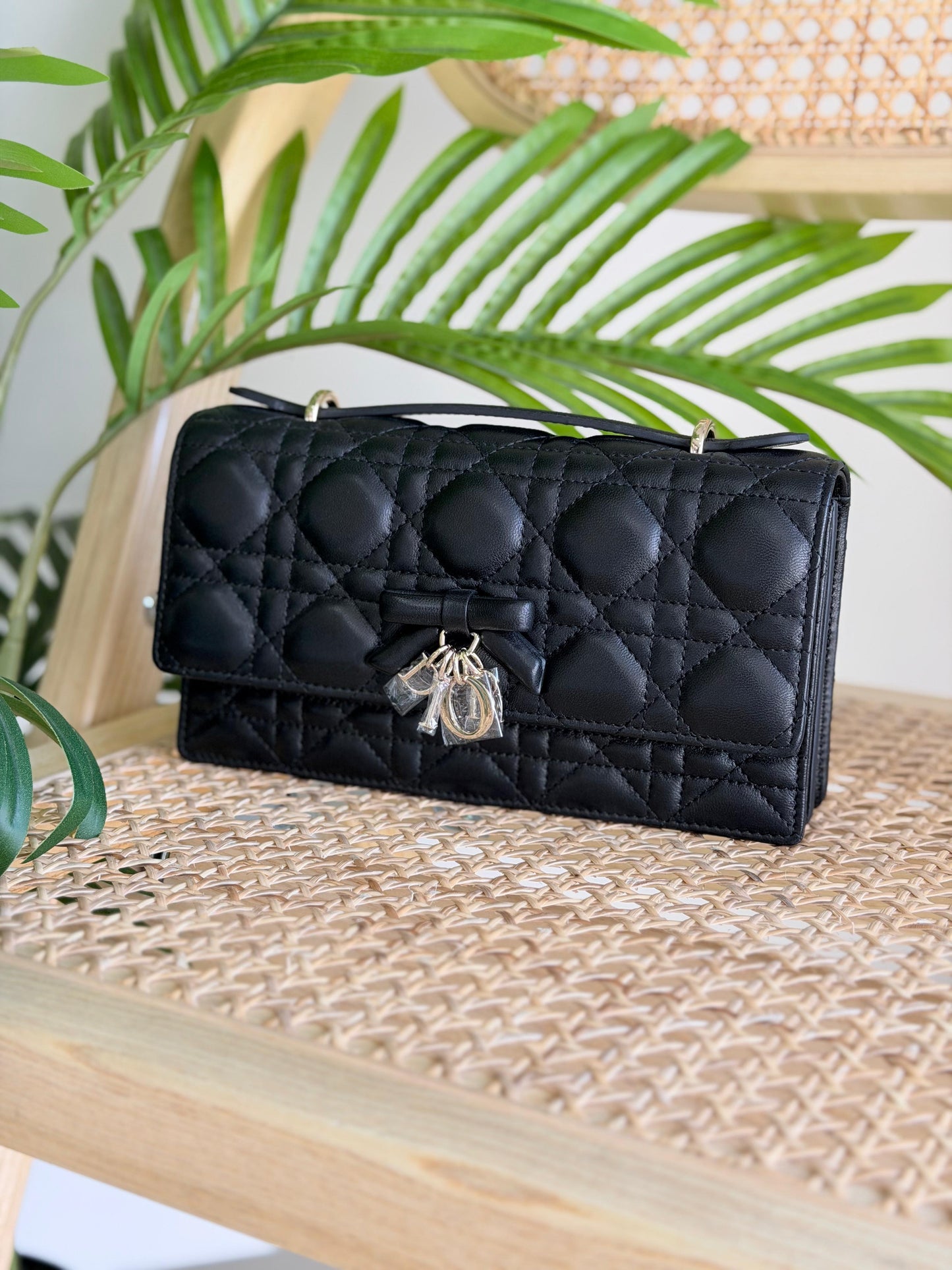 Dior My Dior Mini Bag Two-Tone Latte and Black Cannage Lambskin