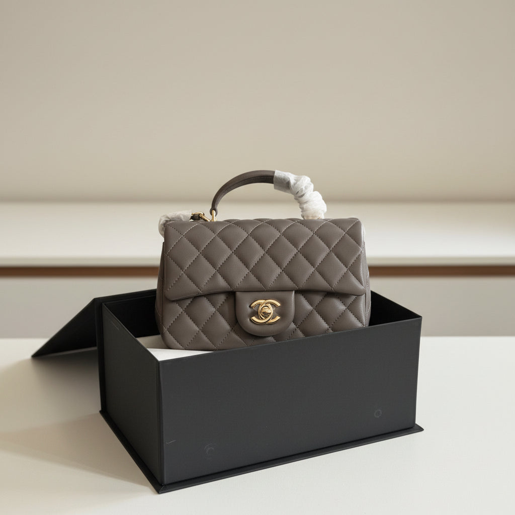 Chanel Quilted Top Handle Bag