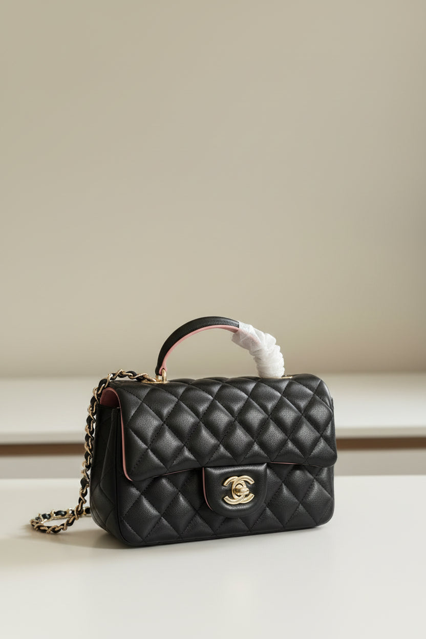 Chanel Quilted Top Handle Bag