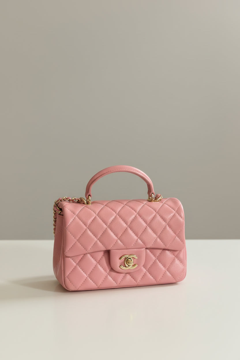 Chanel Quilted Top Handle Bag