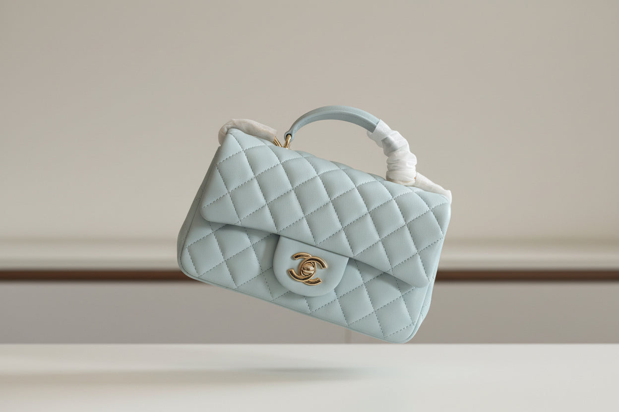 Chanel Quilted Top Handle Bag