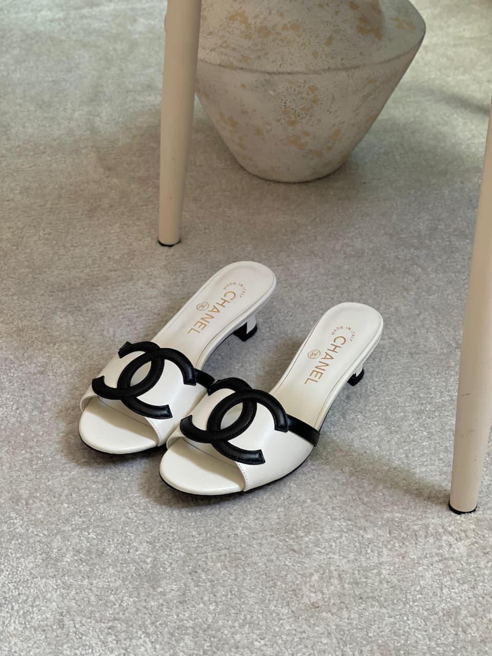 Flat chanel mule sandals