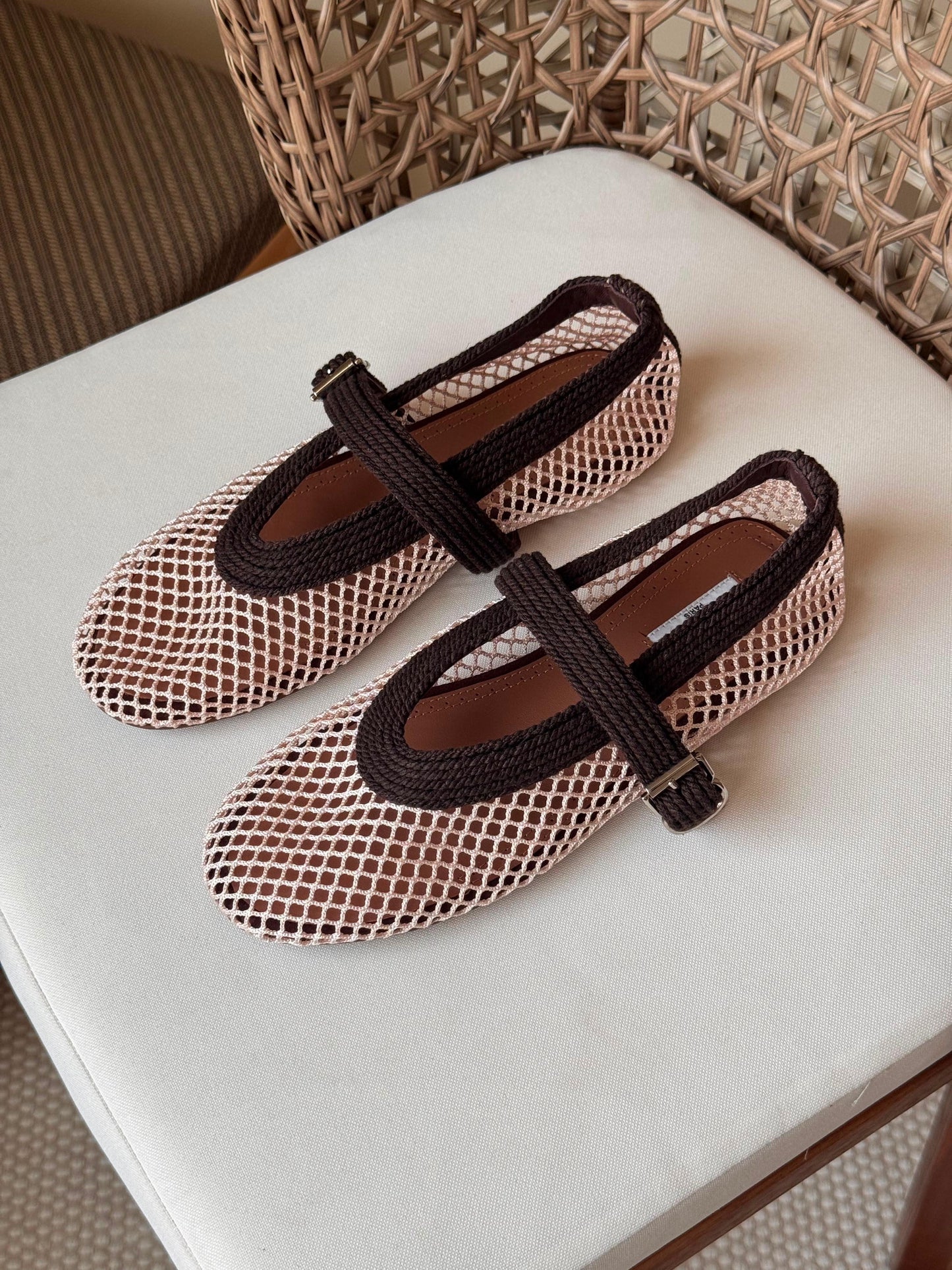 Alaia Fishnet Mesh Ballet Flats|Master Brand