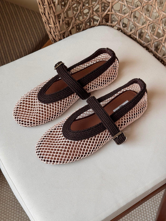 Alaia Fishnet Mesh Ballet Flats|Master Brand