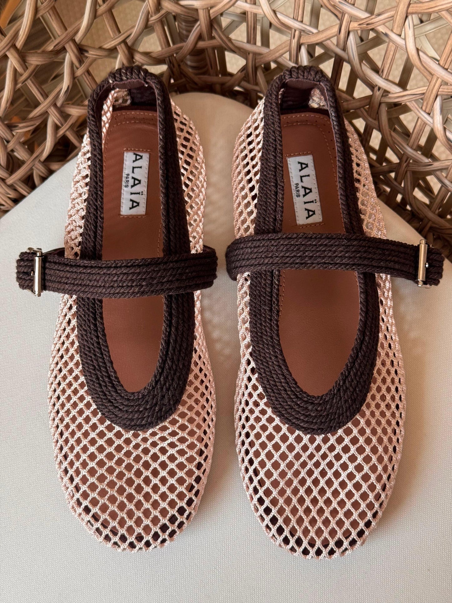 Alaia Fishnet Mesh Ballet Flats|Master Brand