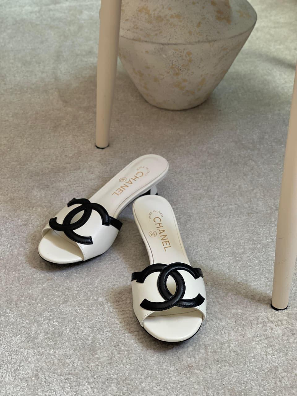 Flat chanel mule sandals