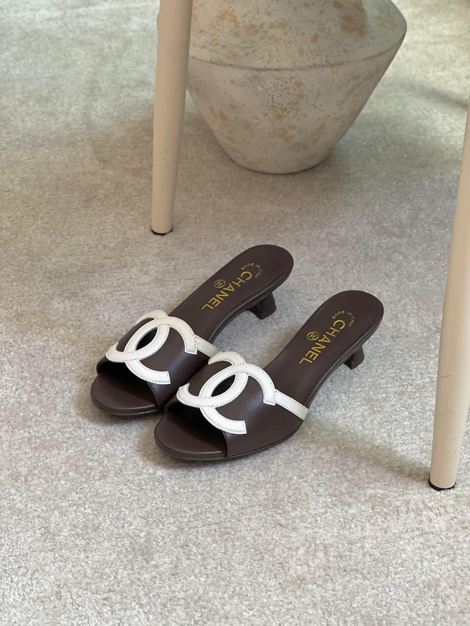 Flat chanel mule sandals