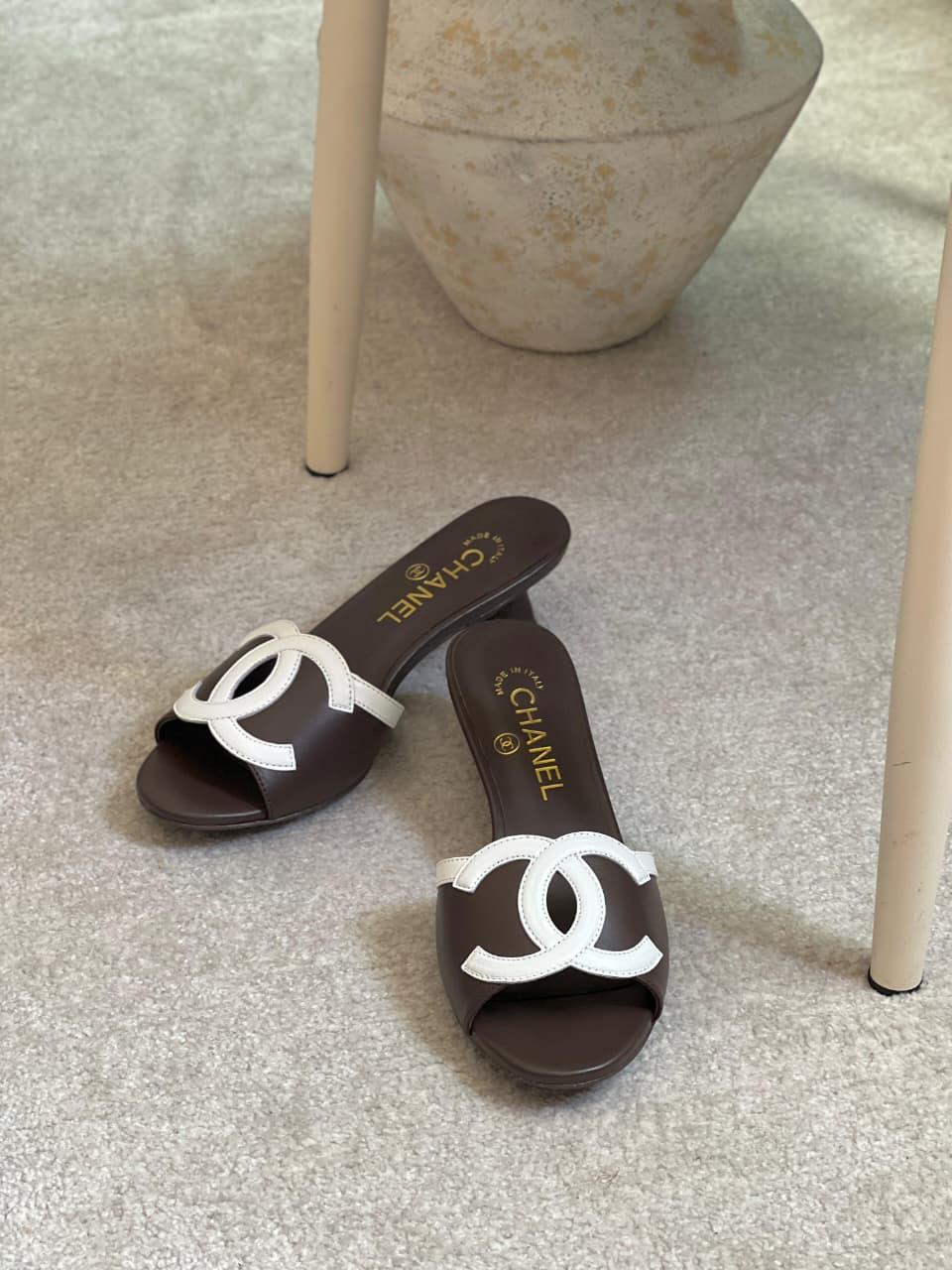 Flat chanel mule sandals